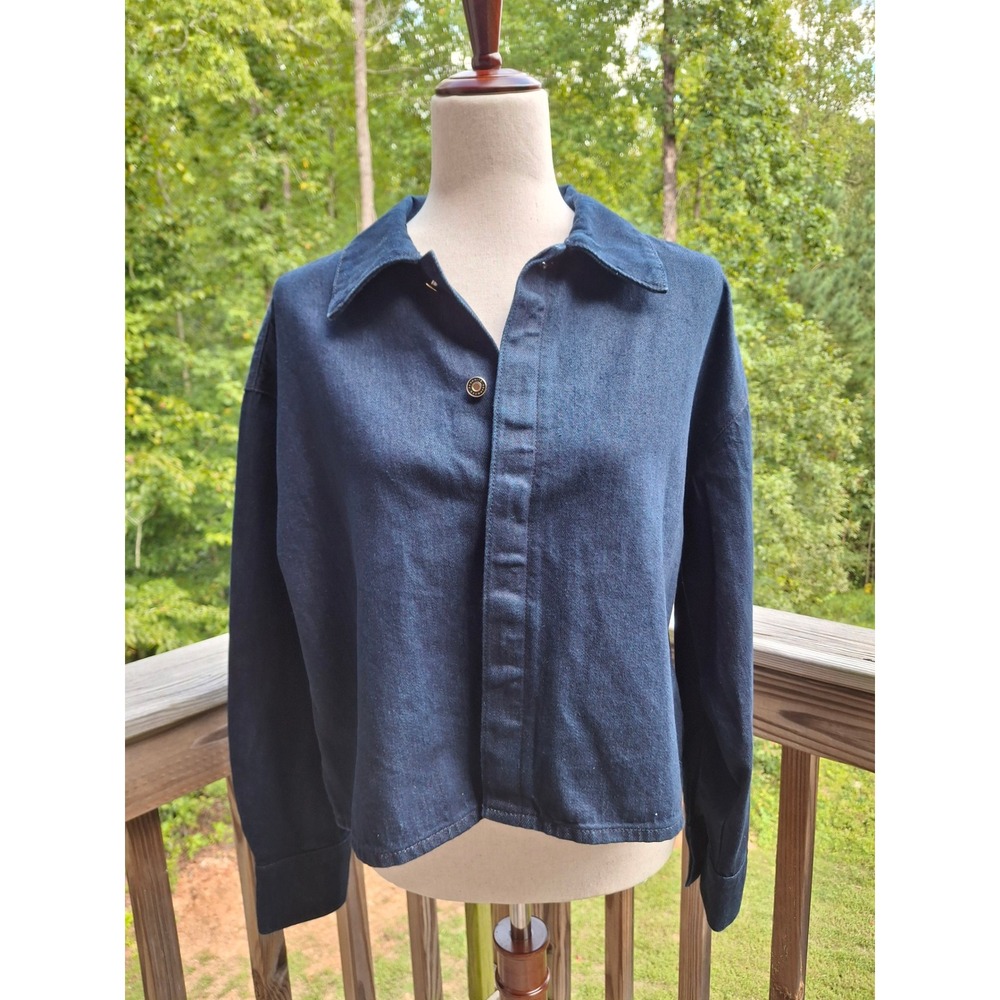 Favorite Daughter The Brady Crop Denim Shirt Stout Small